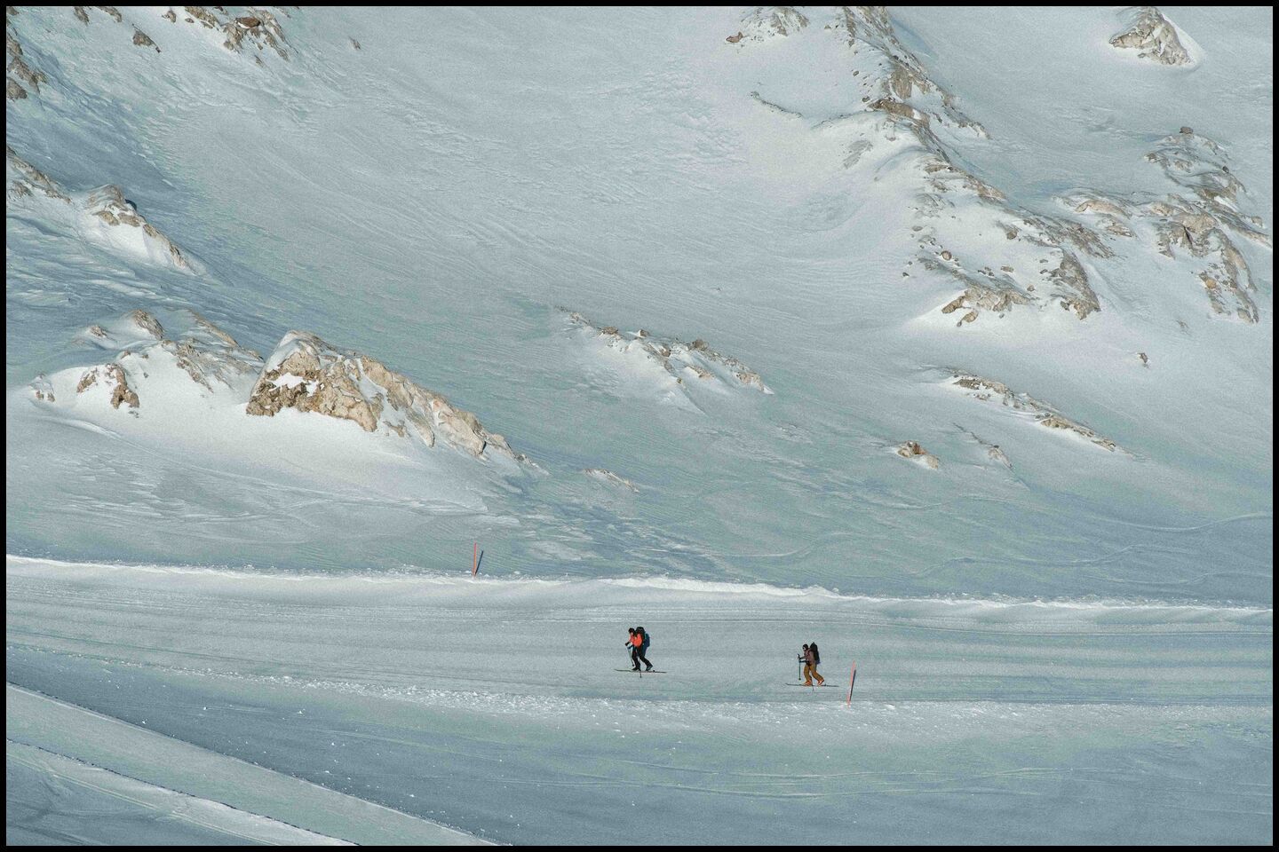 two cross-country skier on a glacier in Styria