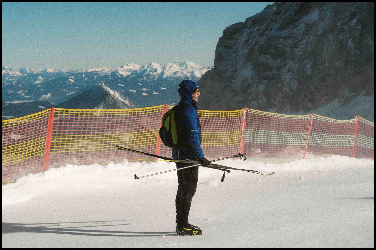 cross-country skier on a glacier in Styria