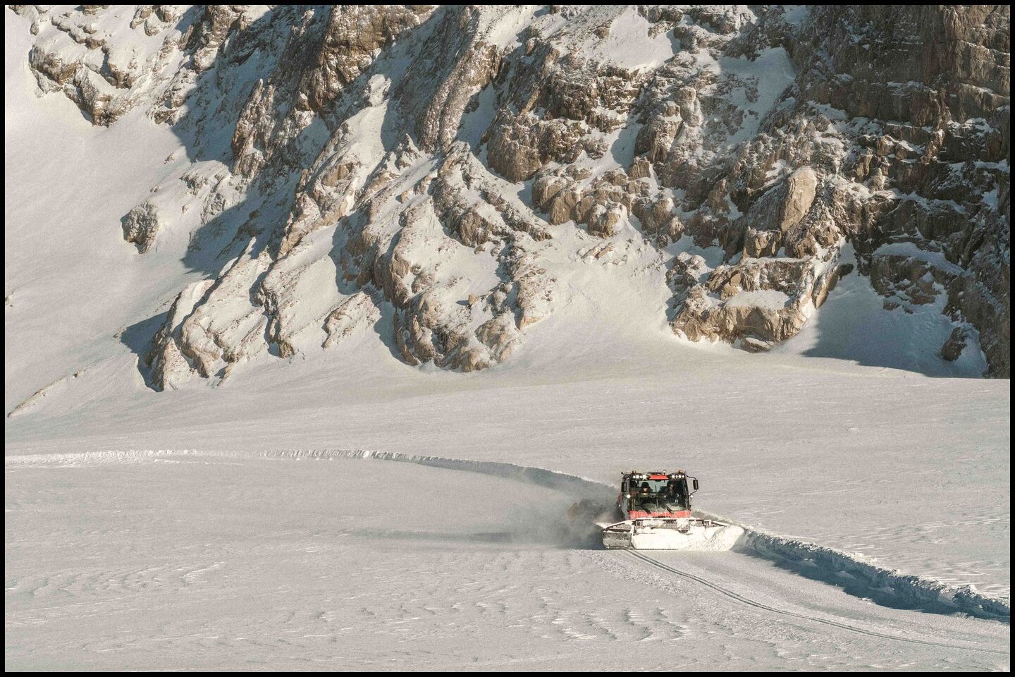 snow blow on a glacier in Styria