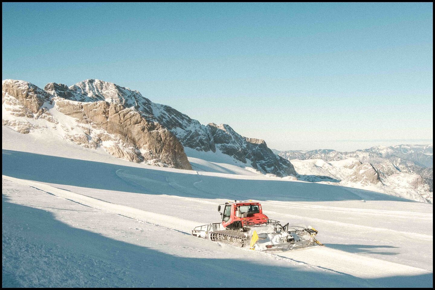 snow plow on a glacier in Styria